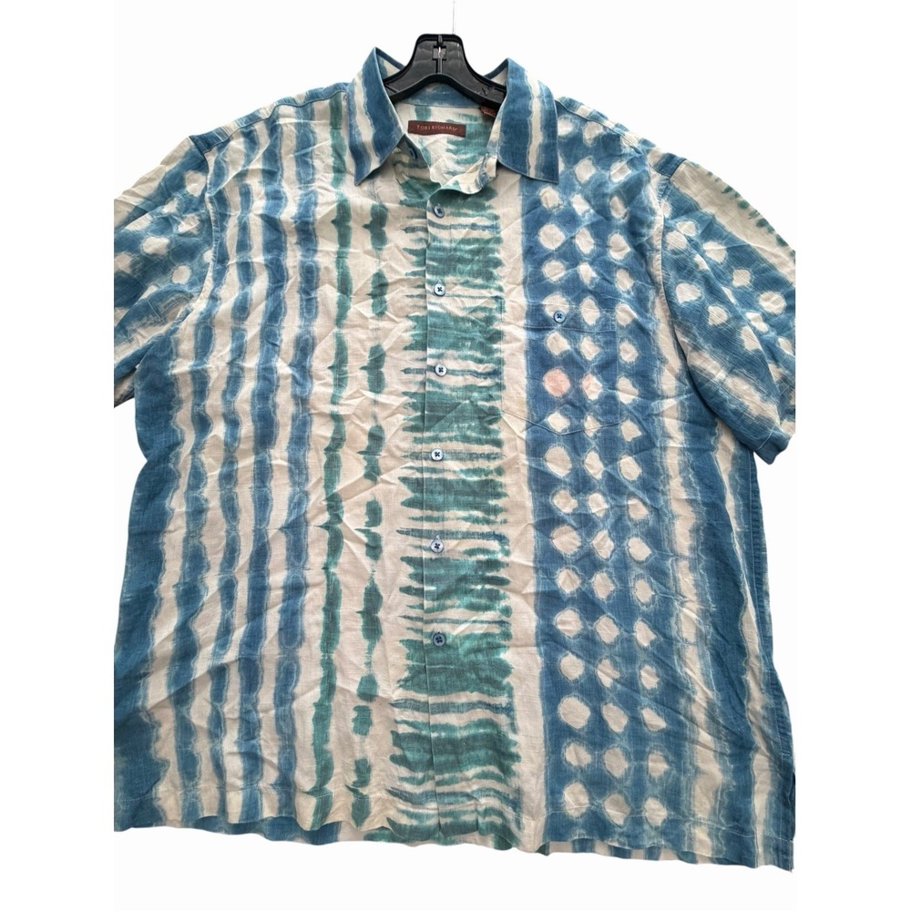 Tori Richard Hawaiian Shirt Men's XL Silk Linen Hawaii Vacation Resort BB11-1
